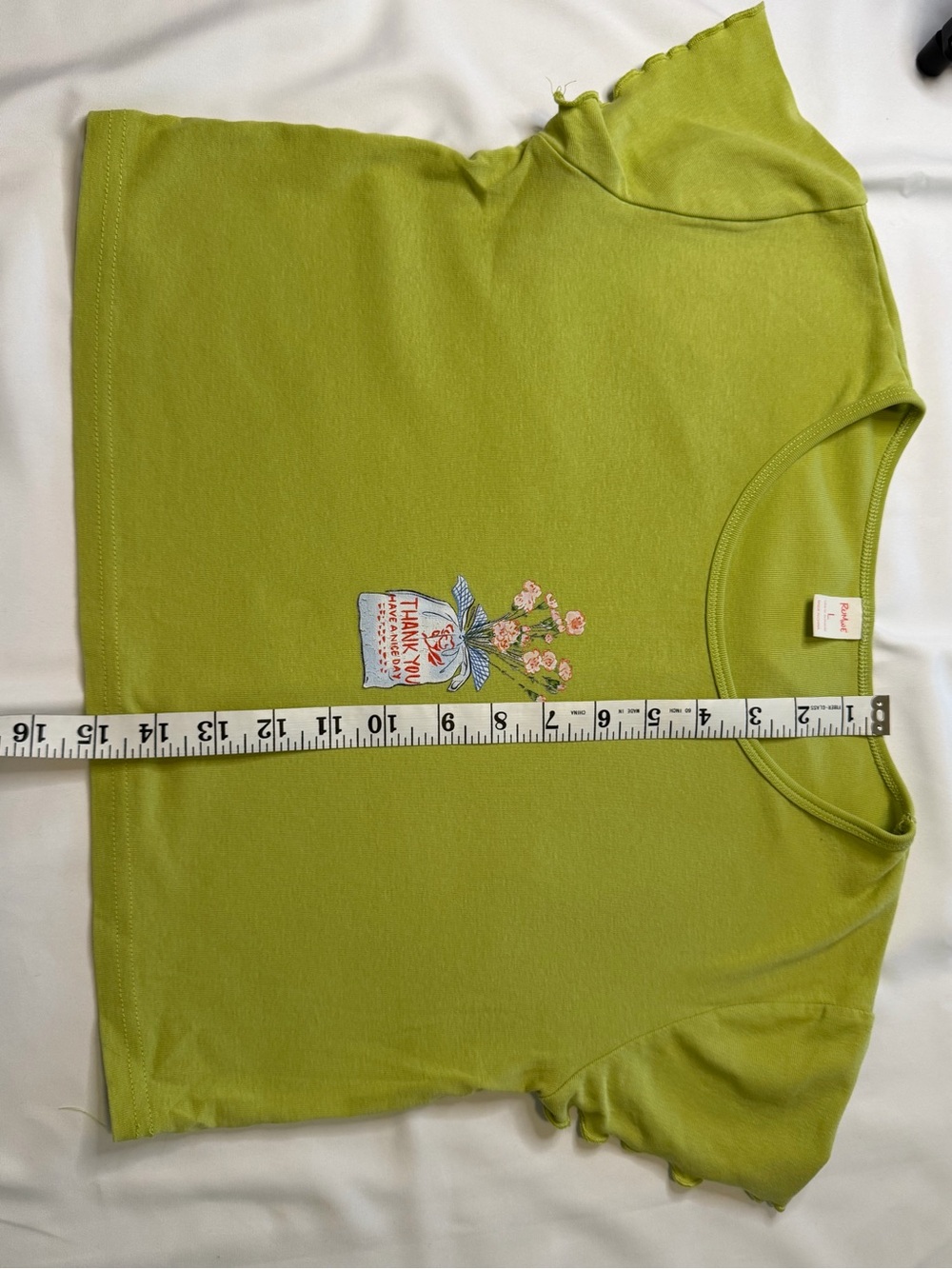 ROMWE Light Olive Ribbed Tee - Picture 4 of 4